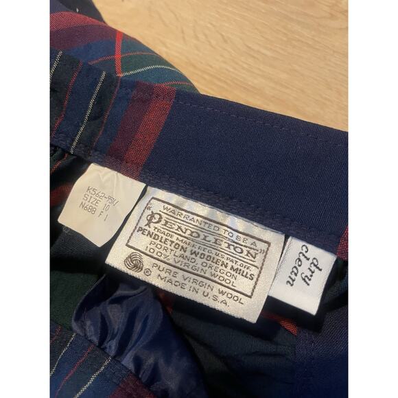 Vintage Pendleton 100% Virgin Wool Maxi Skirt Red Green Holiday Plaid Tartan 10 - Picture 6 of 6
